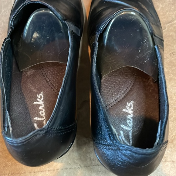 NIB Clarks Black Leather Block Heel Size 8.5M - Picture 10 of 12